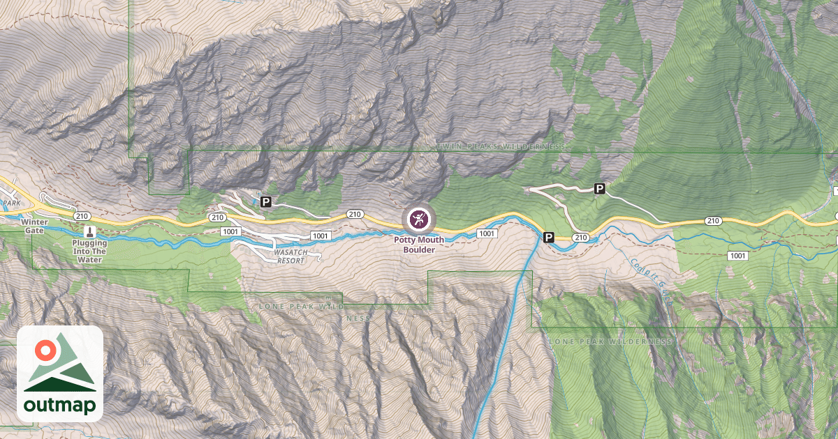 Map of Potty Mouth Boulder