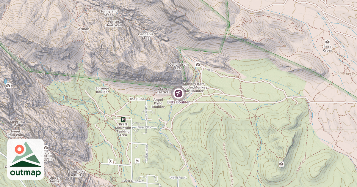 Map of Bill's Boulder