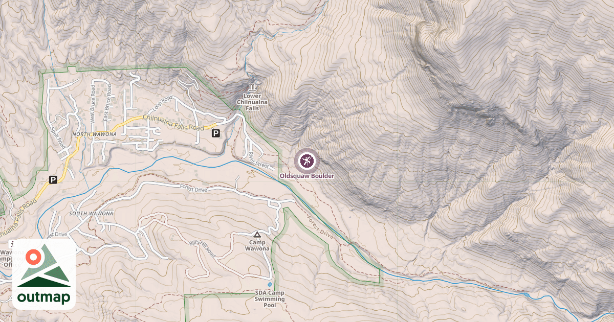 Map of Oldsquaw Boulder