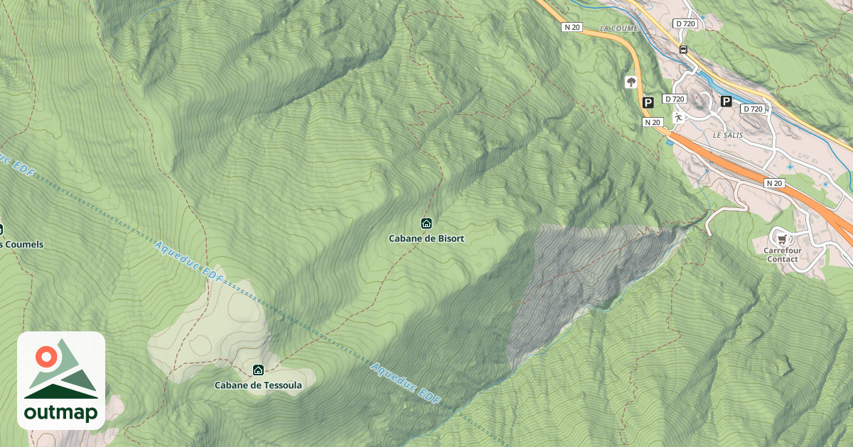 Map of Cabane de Bisort
