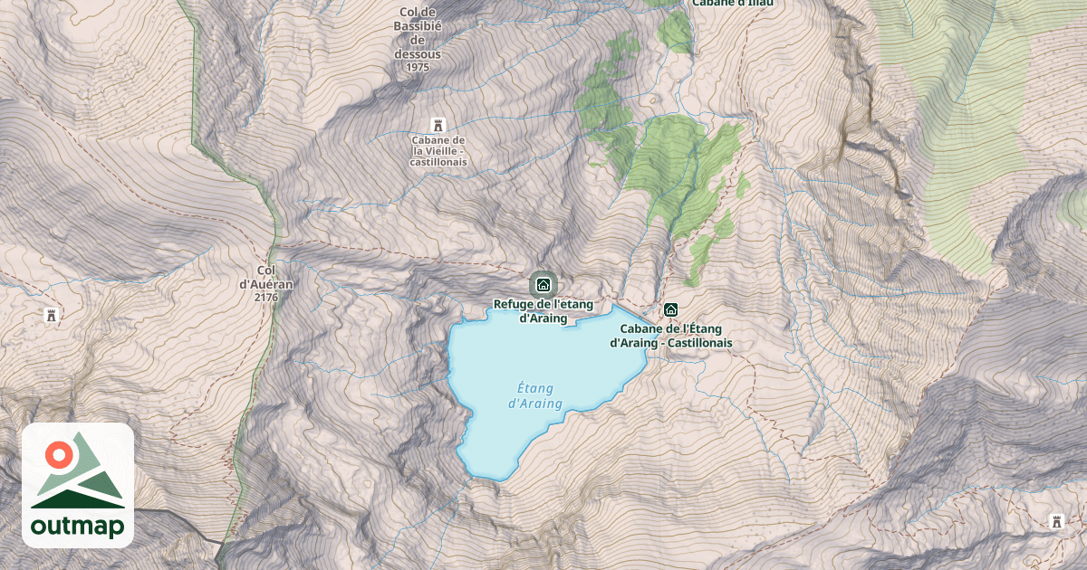 Map of Refuge de l'etang d'Araing
