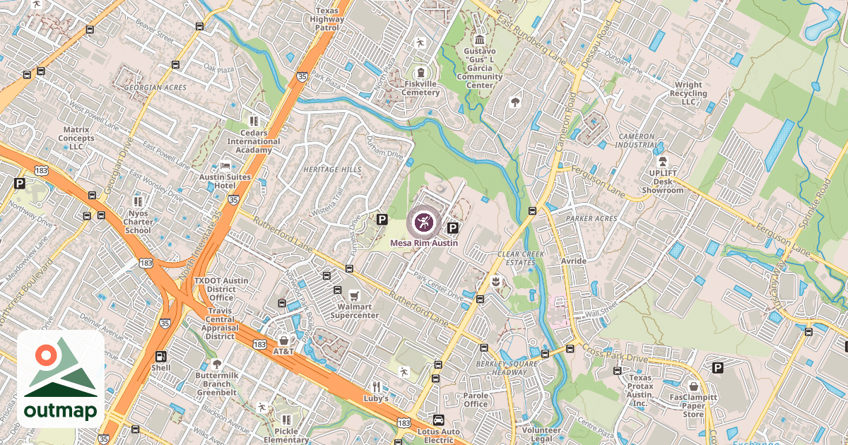 Map of Mesa Rim Austin