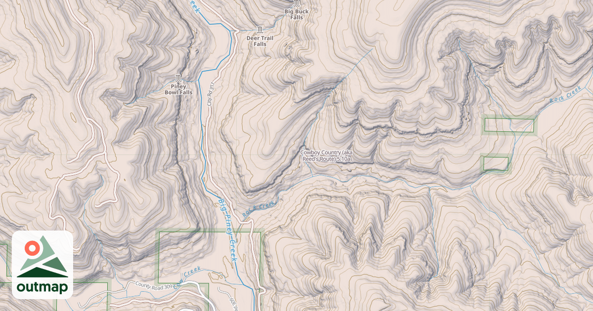 Map of Cowboy Country (aka Reed's Route)