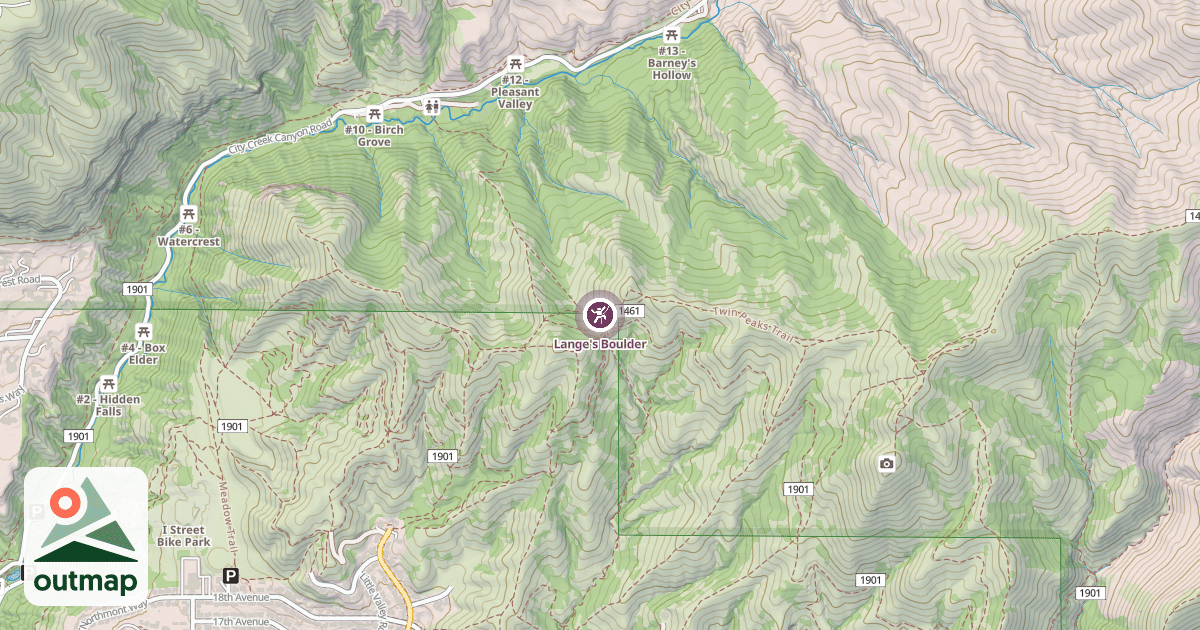Map of Lange's Boulder