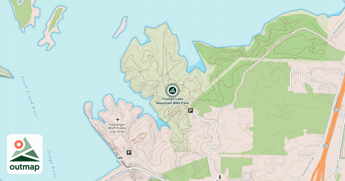 Map of Truman Lake Mountain Bike Park
