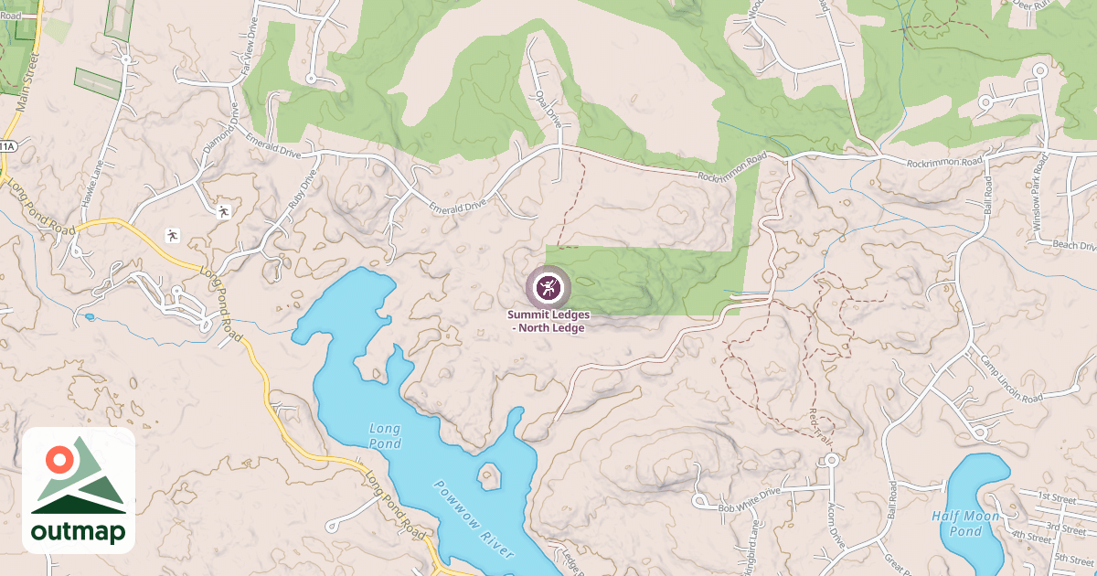 Map of Summit Ledges - North Ledge