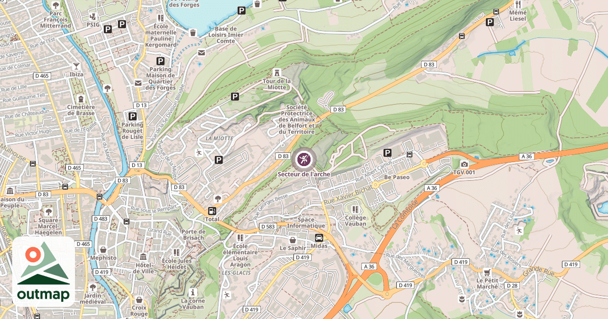 Map of Secteur de l'arche