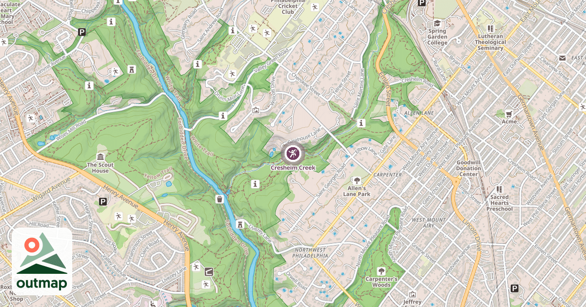 Map of Cresheim Creek