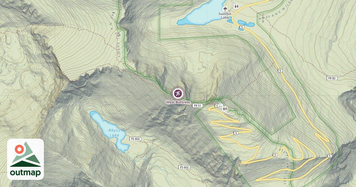 Map of West Buttress
