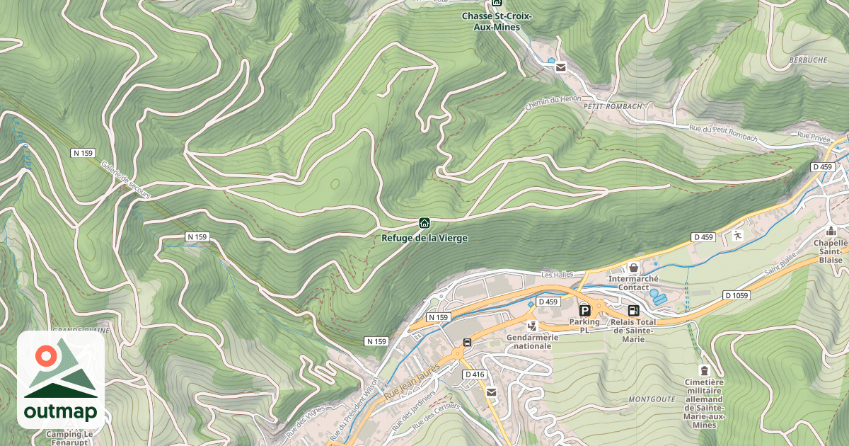 Map of Refuge de la Vierge