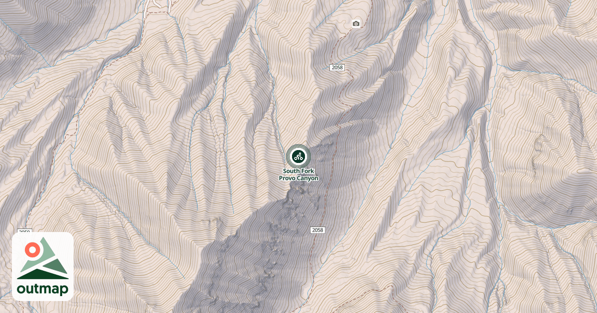 Map of South Fork Provo Canyon