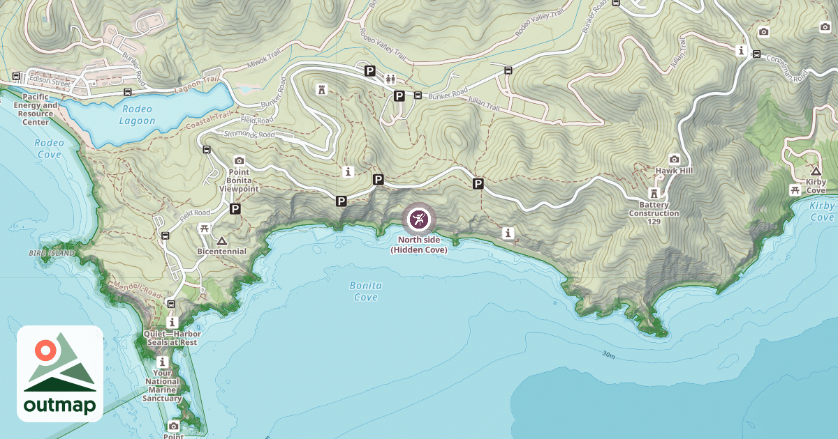 Map of North side (Hidden Cove)