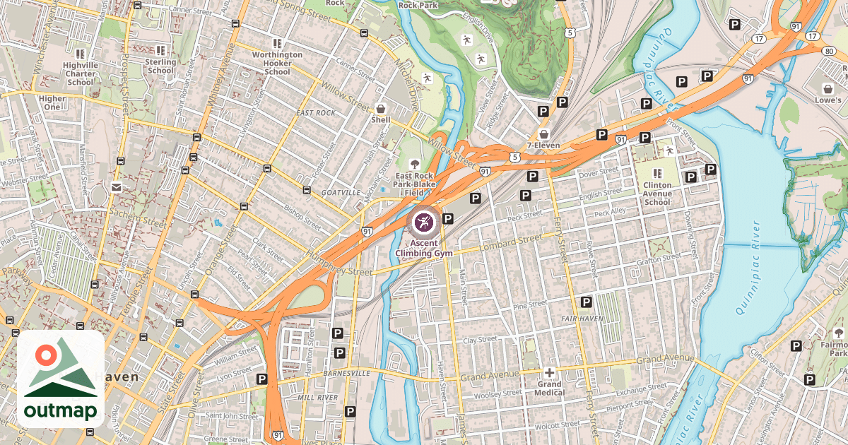 Map of Ascent Climbing Gym