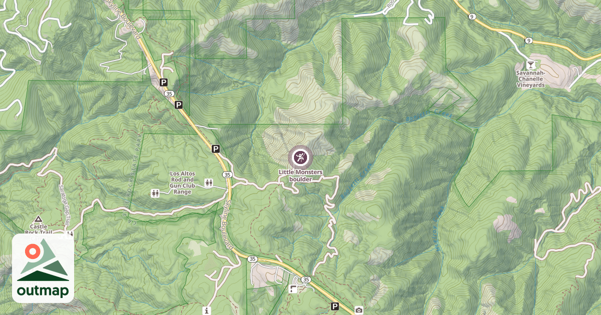 Map of Little Monsters boulder