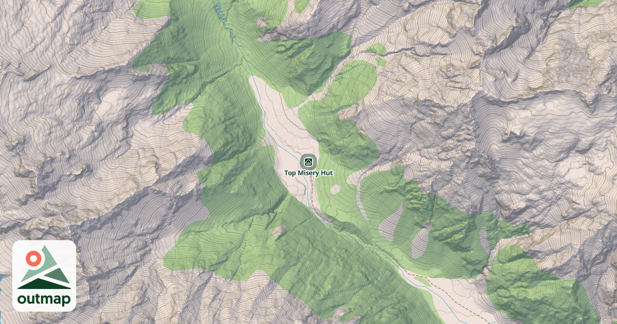 Map of Top Misery Hut