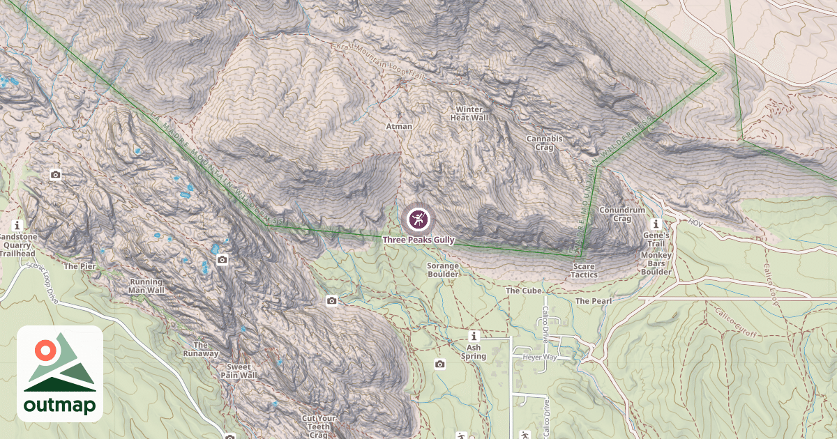 Map of Three Peaks Gully