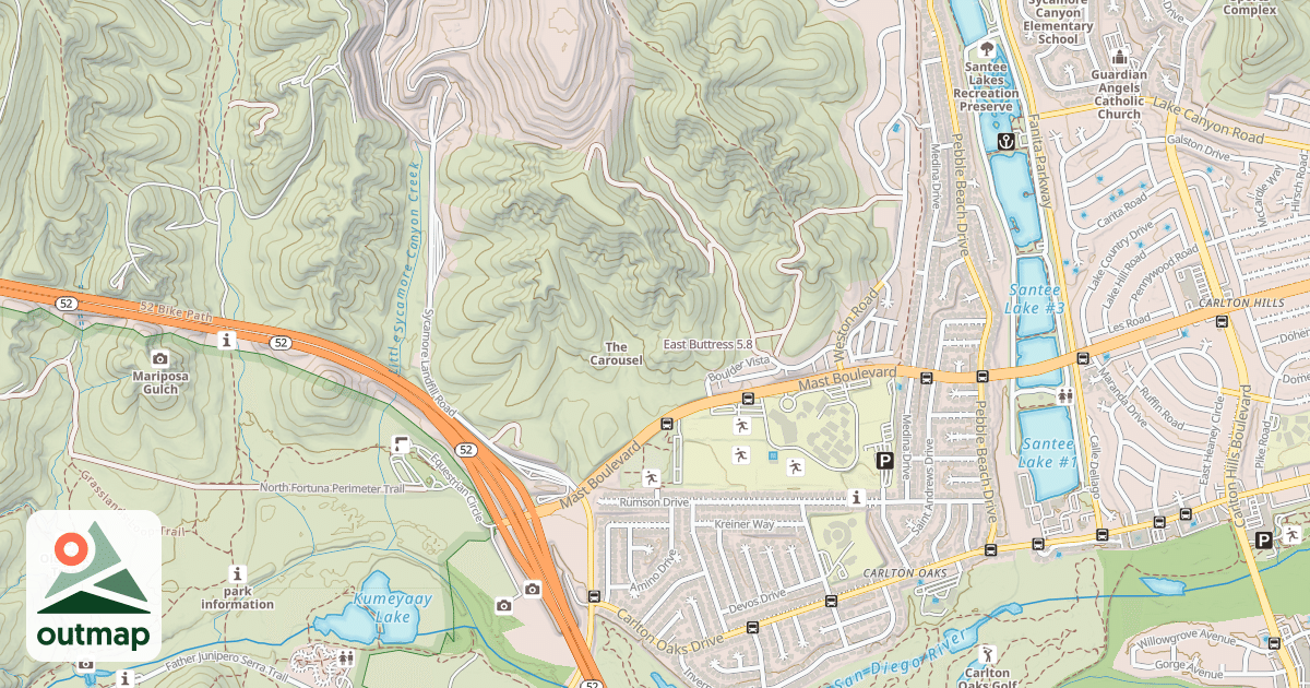 Map of East Buttress