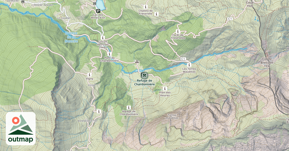 Map of Refuge de Chardonnière