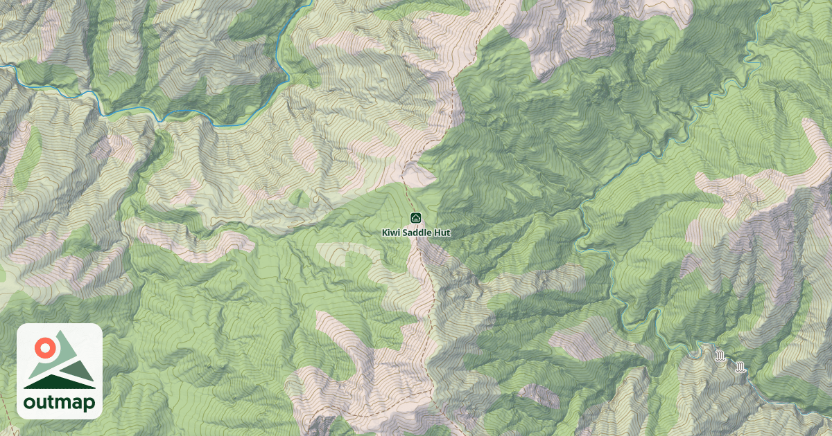 Map of Kiwi Saddle Hut