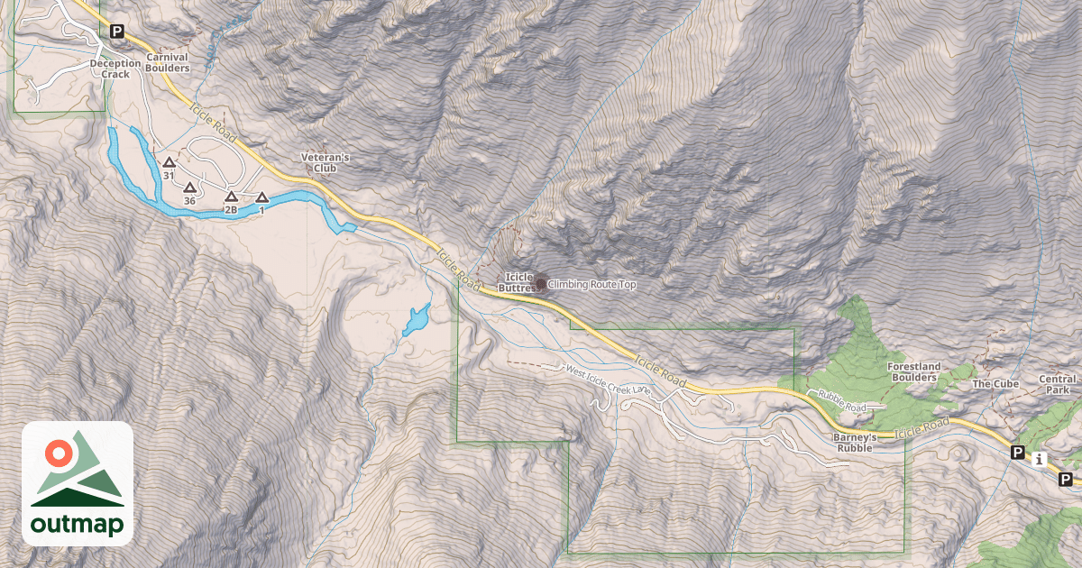 Map of Climbing Route Top
