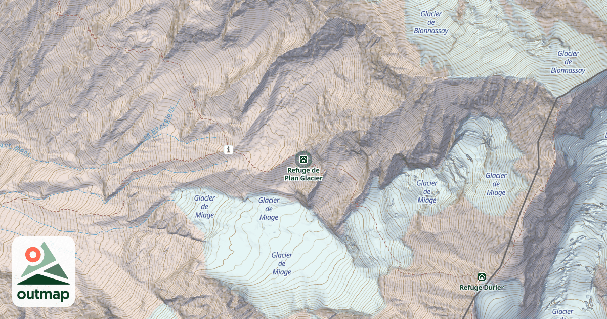 Map of Refuge de Plan Glacier
