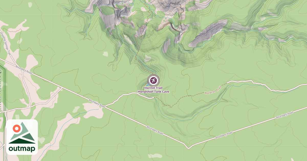 Map of Hermit Trail Horsethief Tank Cave