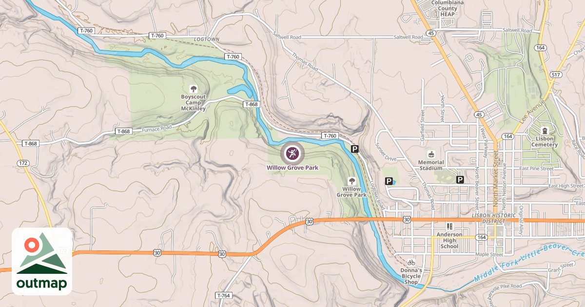 Map of Willow Grove Park