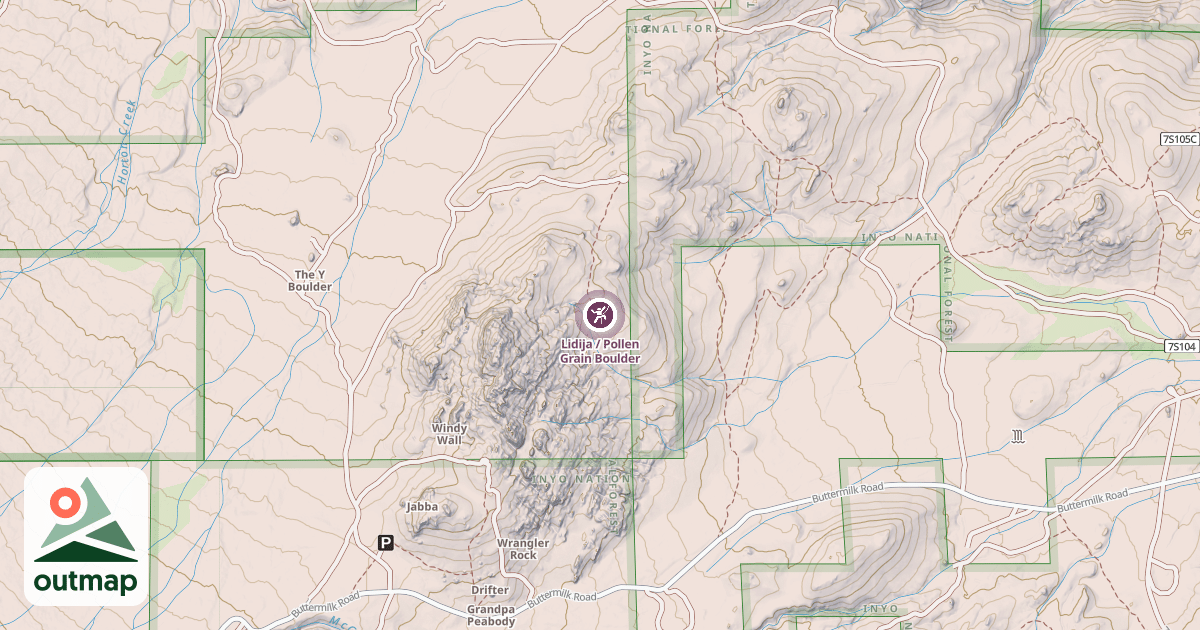Map of Lidija / Pollen Grain Boulder