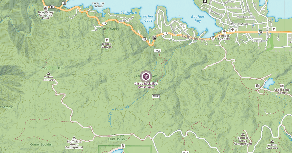 Map preview of Castle Rock Slab (West Face)