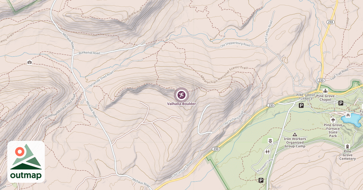 Map of Valhalla Boulder