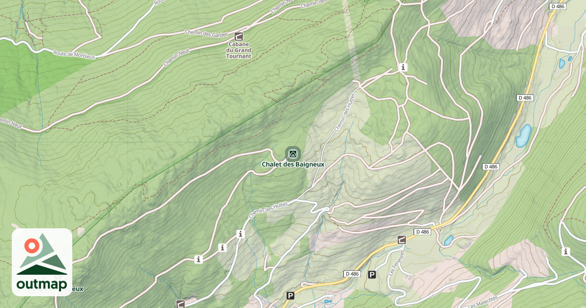 Map of Chalet des Baigneux