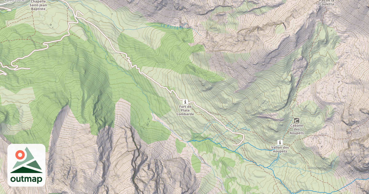 Map of Cabane du fort de Plate Lombarde