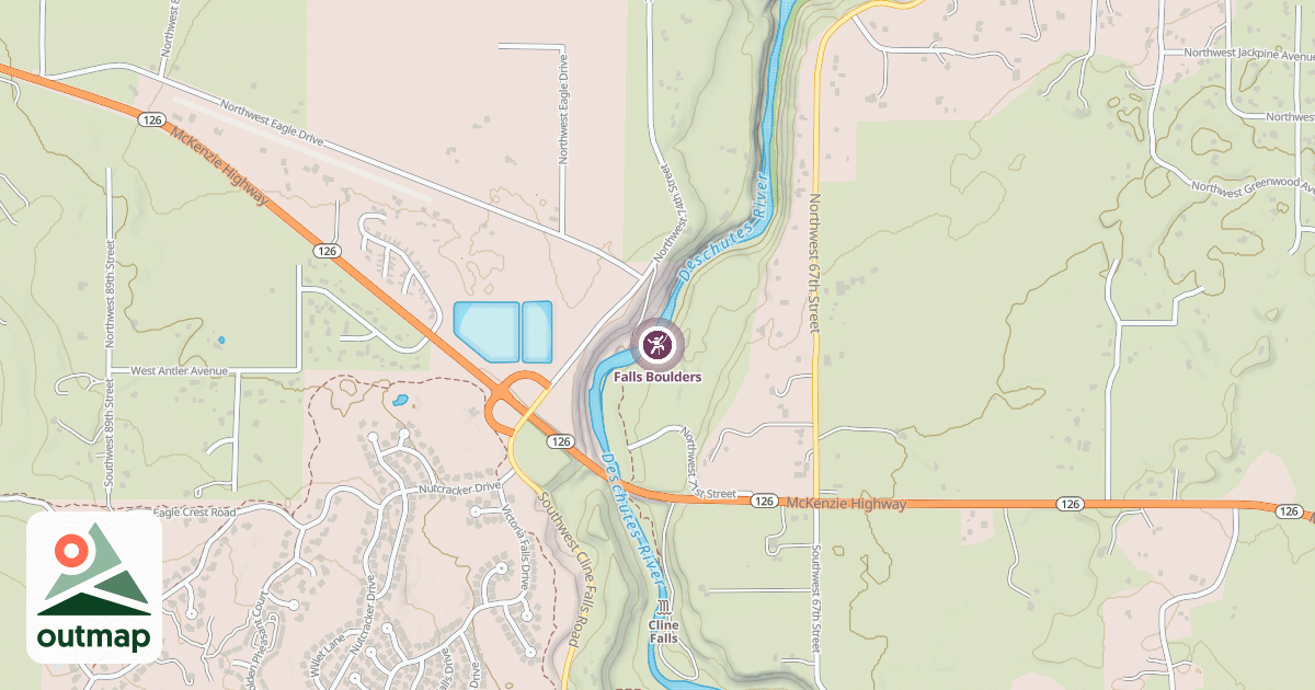 Map of Falls Boulders