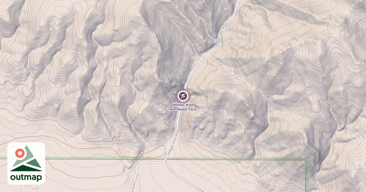 Map of Winter Wall Northeast Face