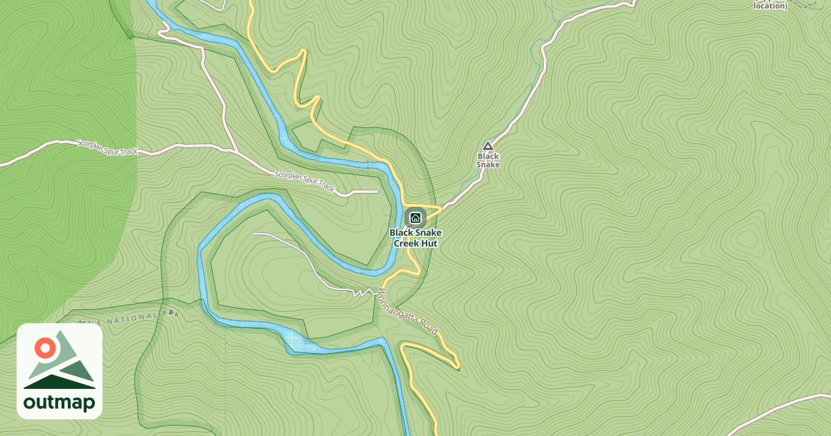 Map of Black Snake Creek Hut