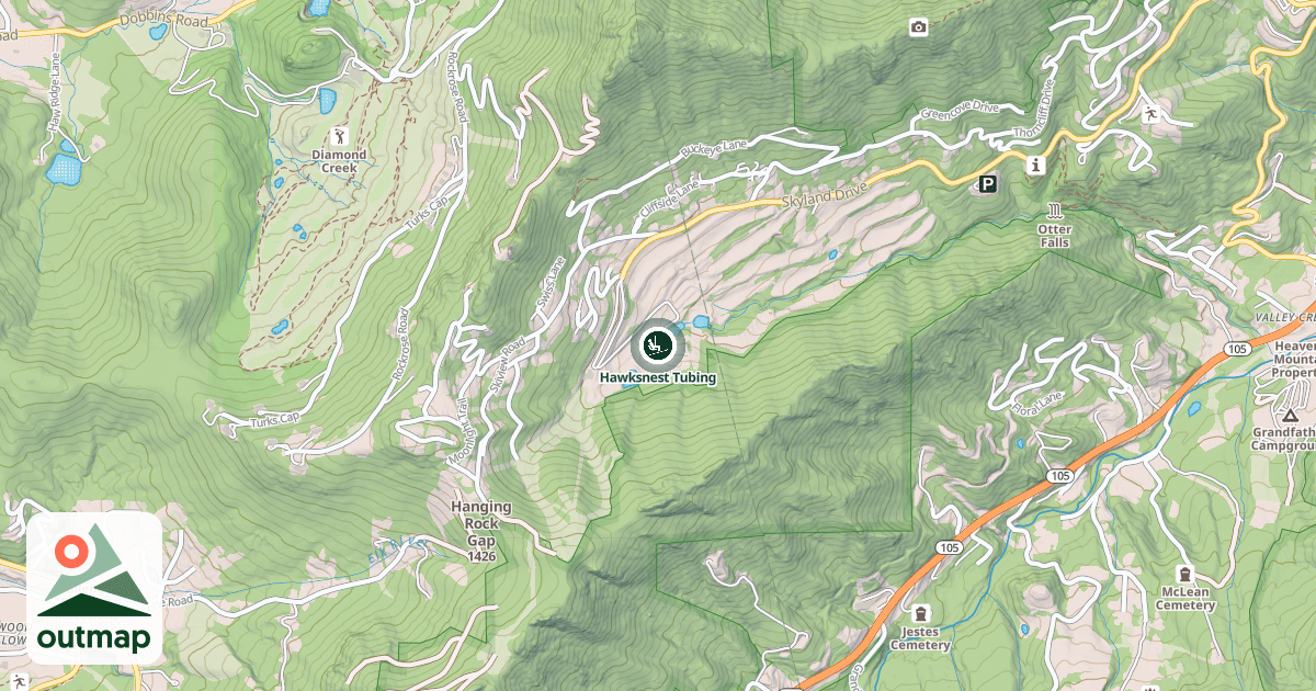 Map of Hawksnest Tubing