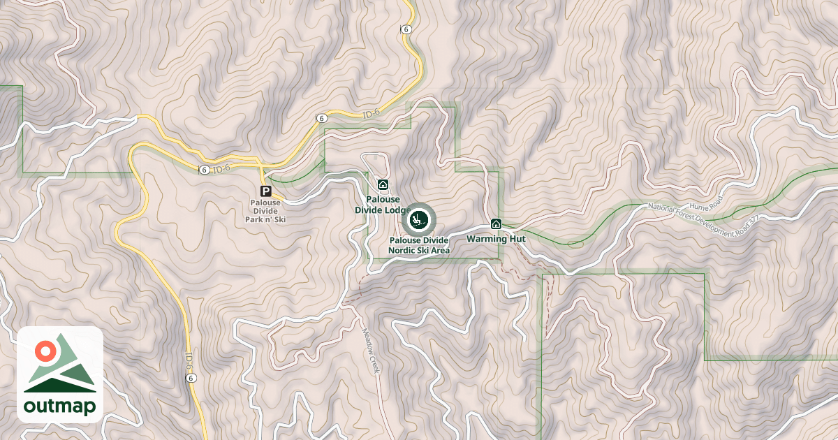 Map of Palouse Divide Nordic Ski Area