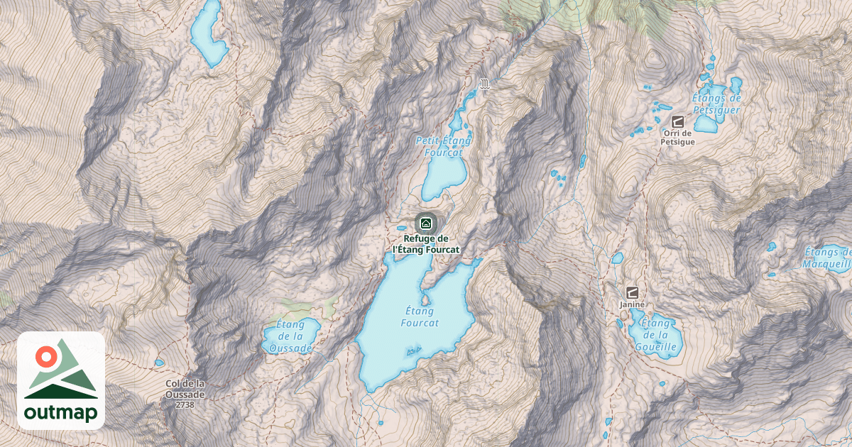 Map of Refuge de l'Étang Fourcat