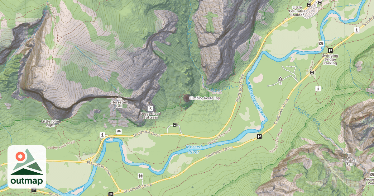 Map of Climbing Route Top