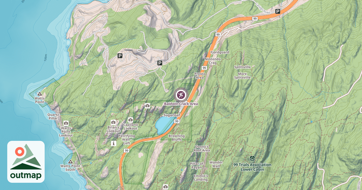 Map of Baldwin Crack Area