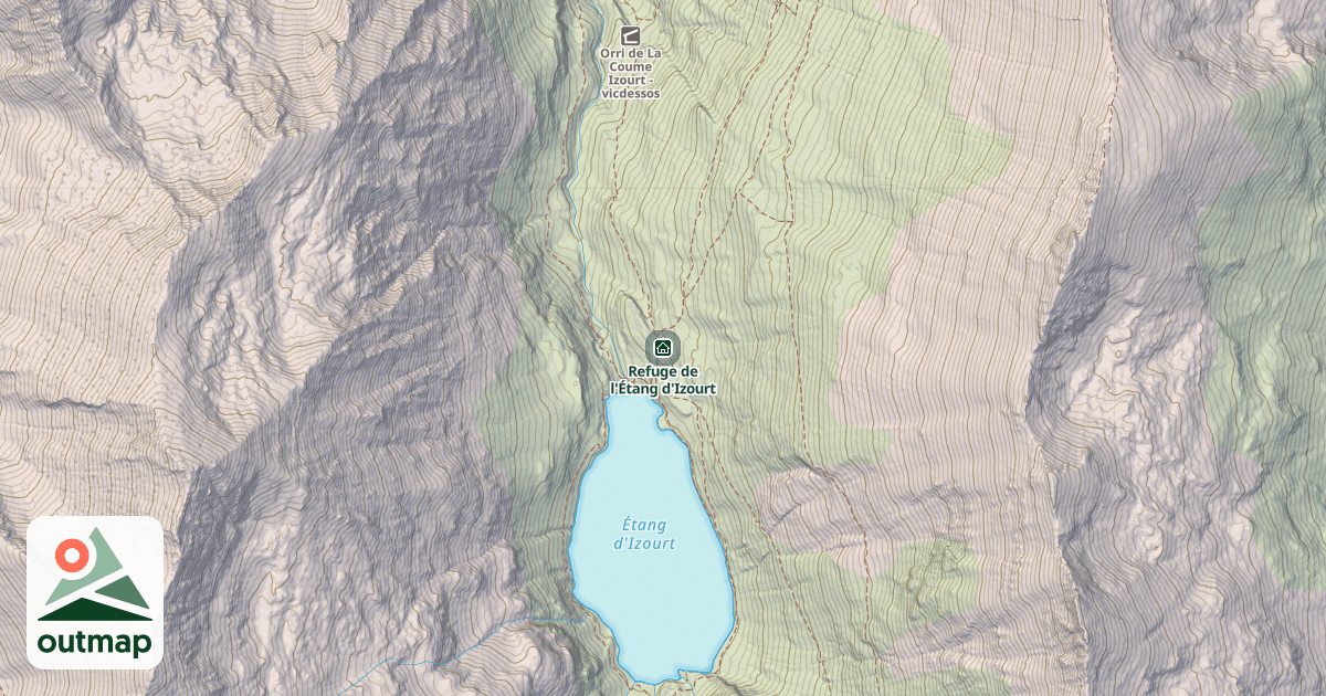 Map of Refuge de l'Étang d'Izourt