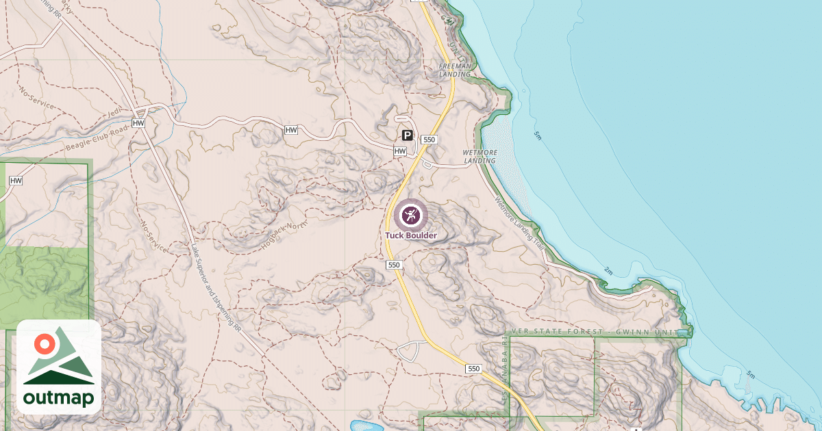 Map of Tuck Boulder