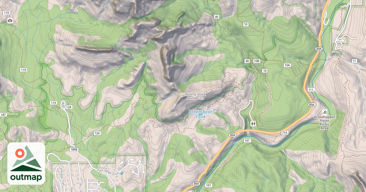 Map of Boxing Glove Boulder