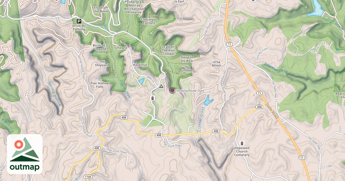 Map of Climbing Route Start