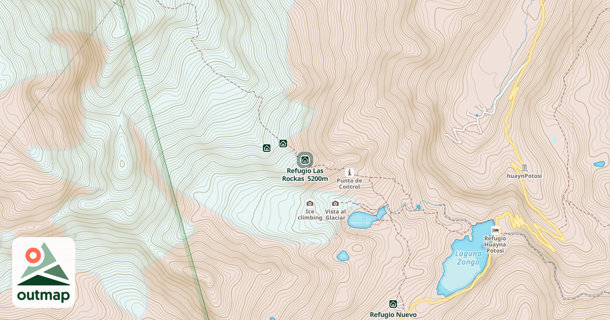 Map of Refugio Las Rockas  5200m