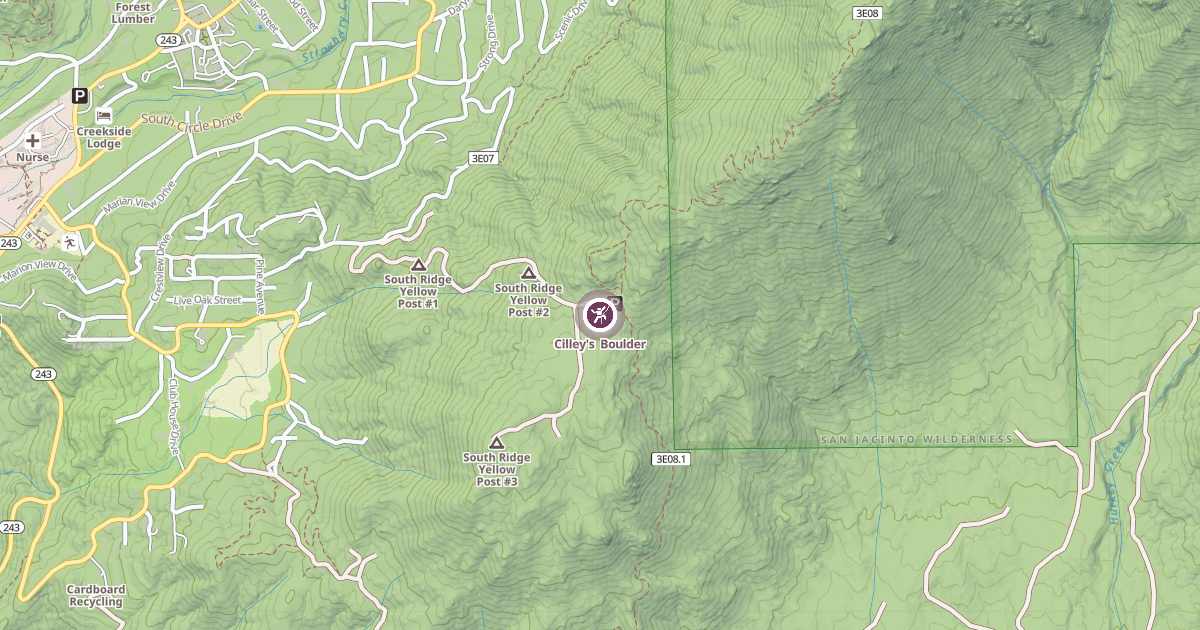 Map preview of Cilley's  Boulder