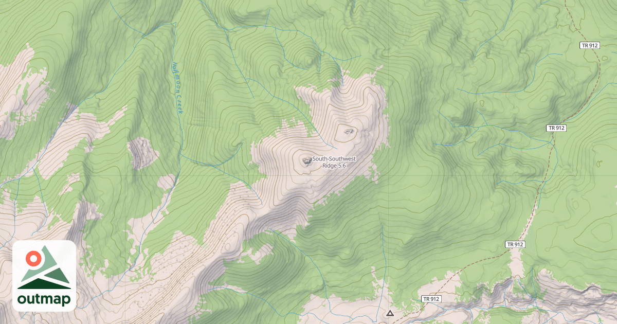 Map of South-Southwest Ridge