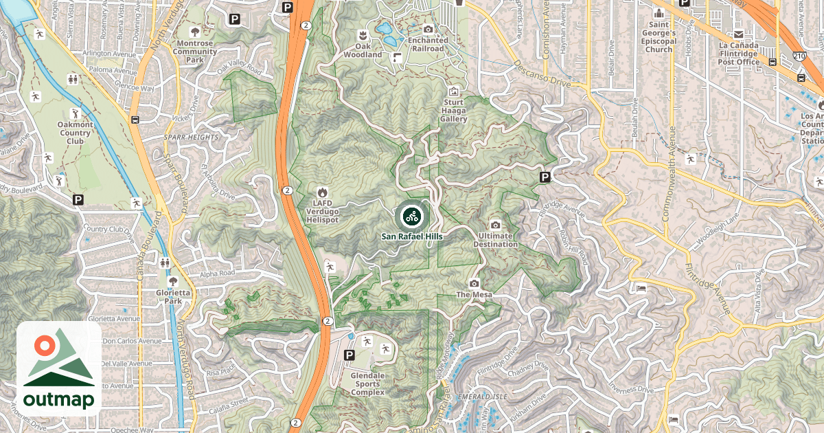 Map of San Rafael Hills