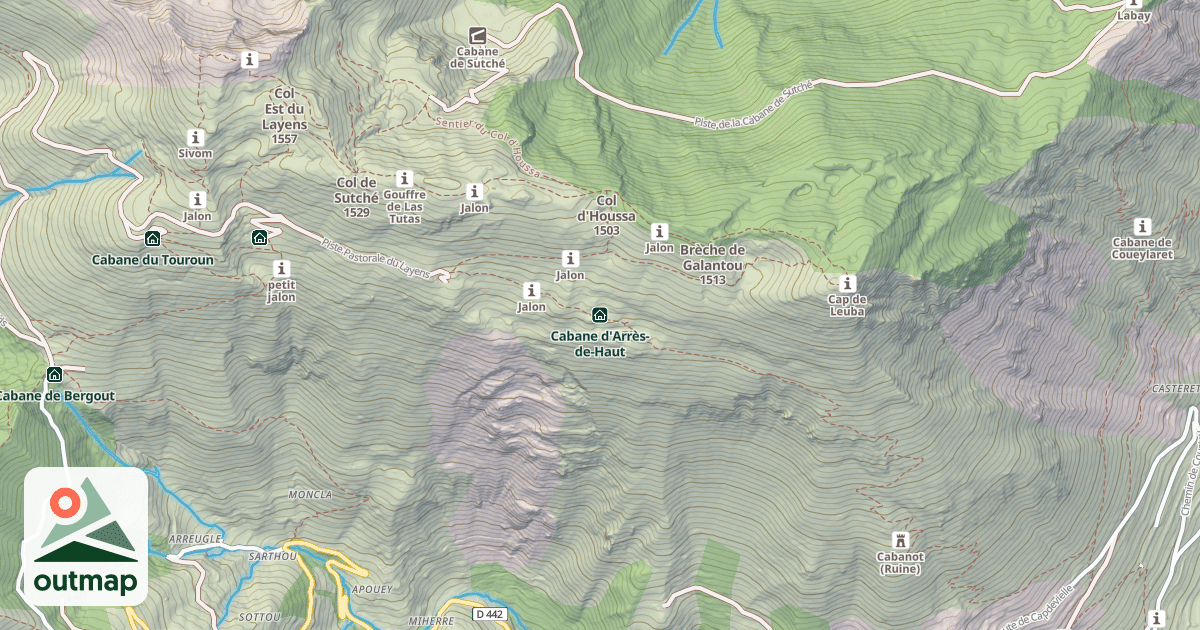 Map of Cabane d'Arrès-de-Haut