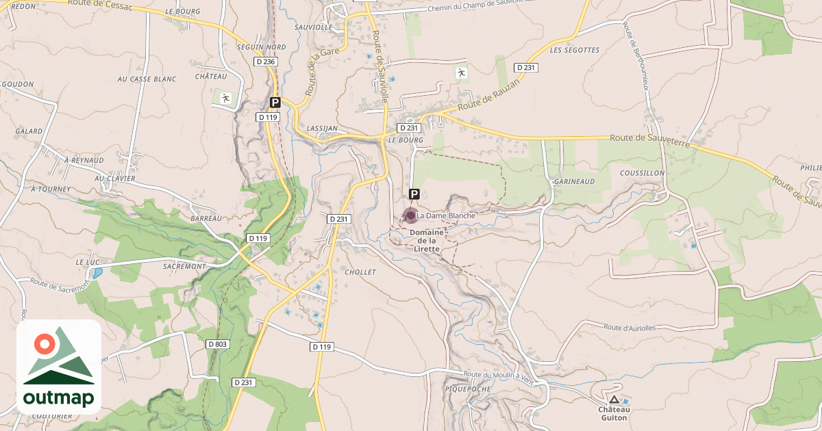 Map of La Dame Blanche